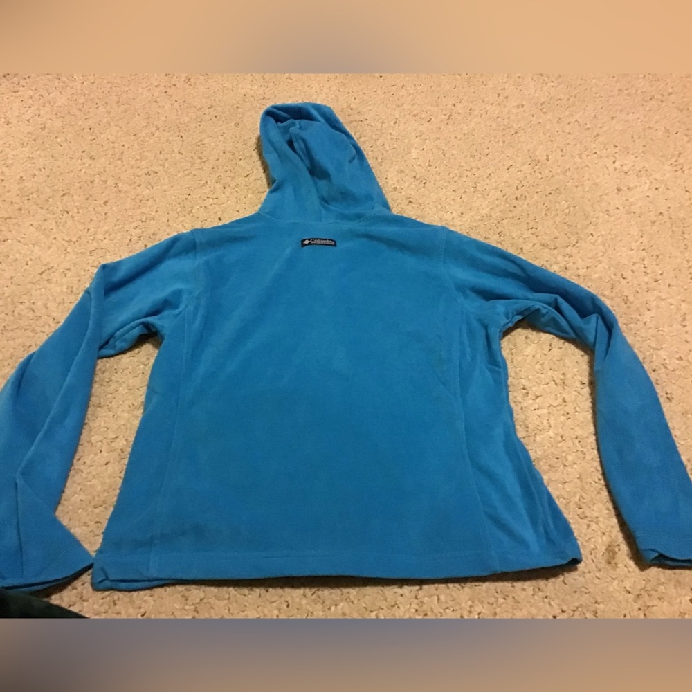 COLUMBIA WOMENS ZIP UP FLEECE JACKET SZ S EUC TURQ - Picture 2 of 3